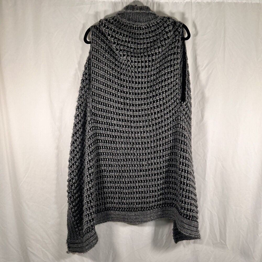 Berretti Cardigan Women's Large Grey Knit Sleeveless Wool Blend Open Front - Picture 6 of 9